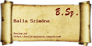 Balla Szimóna névjegykártya